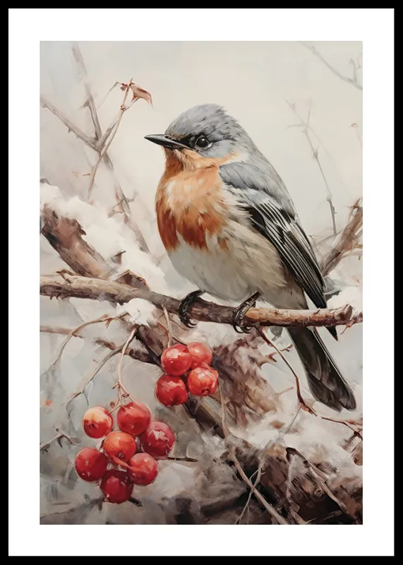 Songbird Berry Branch Poster Kostenfreie Lieferung
