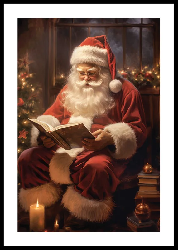 Santa Claus Reading Poster Nur Für Kurze Zeit