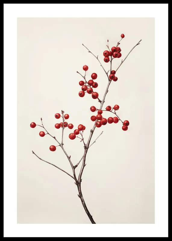 Branch And Red Berries Poster Jetzt Kaufen