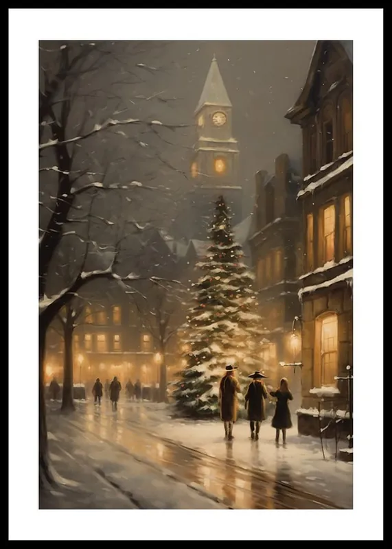Ausverkauf Christmas Town By Night Poster