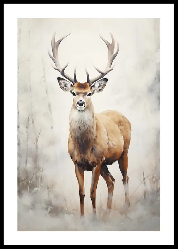 Watercolor Painted Deer Poster Preisreduziert