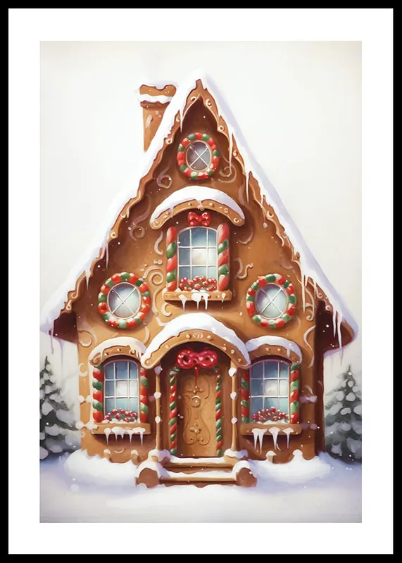 Kostenloser Versand Gingerbread Candy House Poster