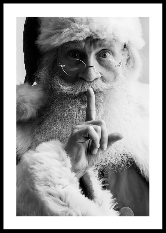 Ausverkauf Santa Be Quiet B&W Poster