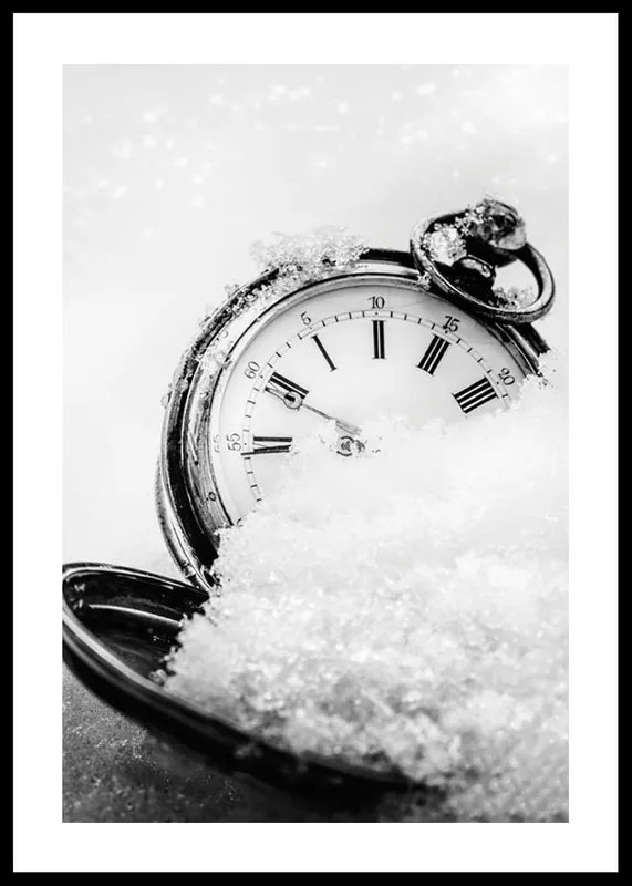 Clock In Snow Poster Direktkauf