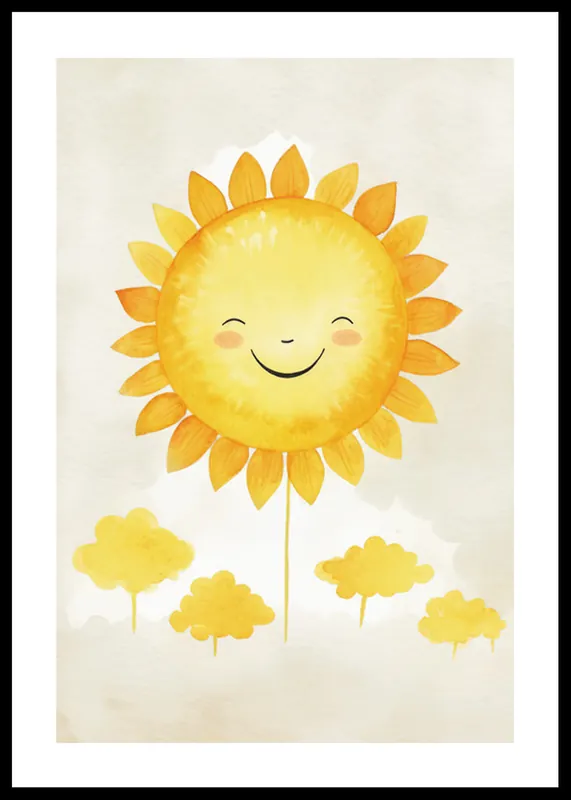 Smiling Sun Poster Kostenloser Rückversand