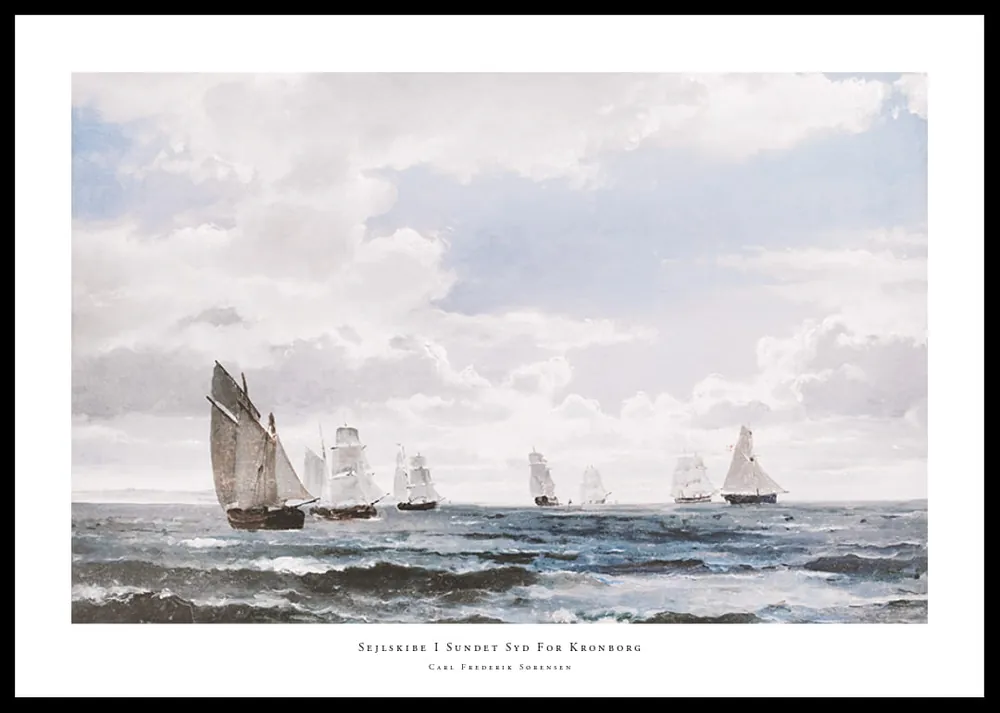Angebot Sejlskibe I Sundet Syd For Kronborg By Carl Frederik Sørensen Poster