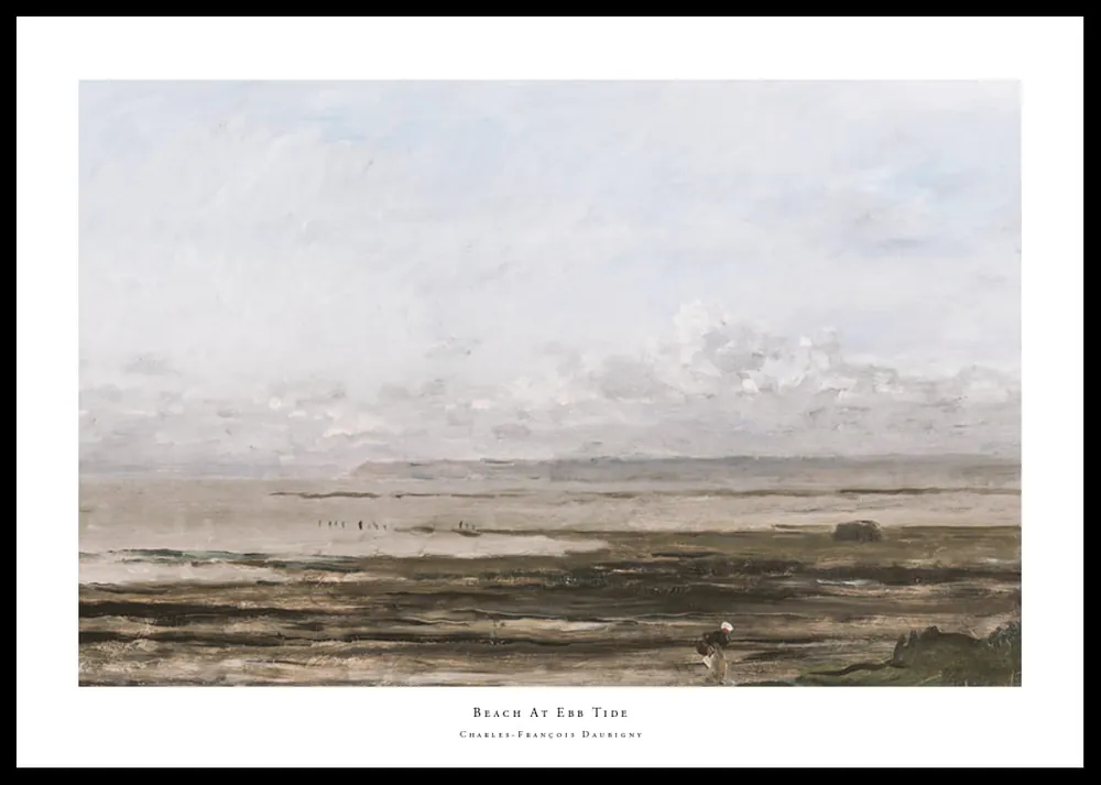 Beach At Ebb Tide By Charles-François Daubigny Poster Knallerangebot