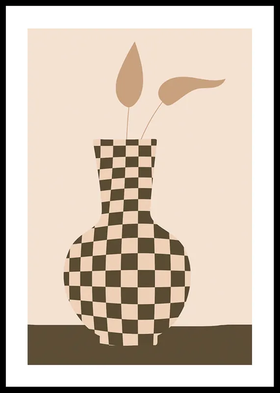 Checkered Vintage Vase No1 Poster Zertifiziert