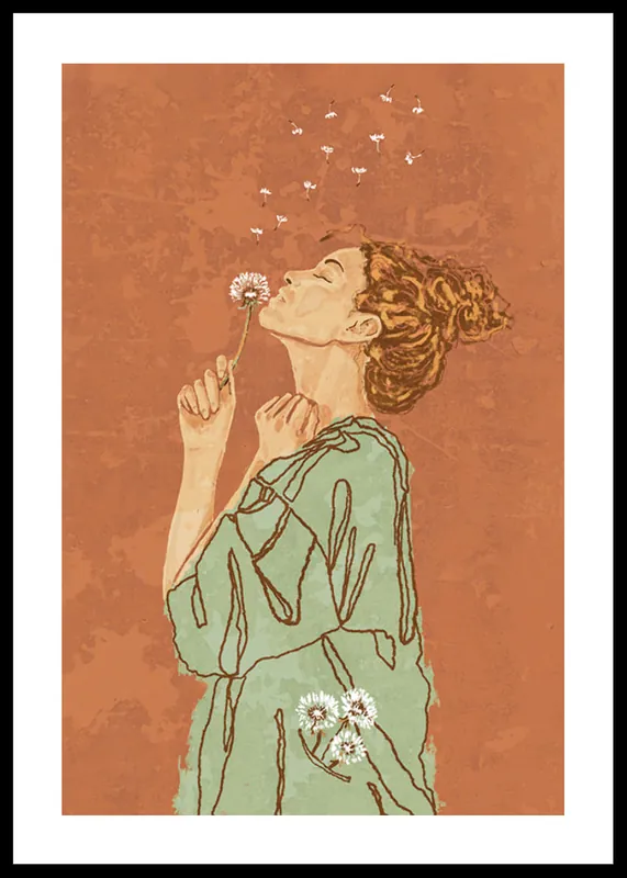 Gratis Versand Woman With Dandelion Poster