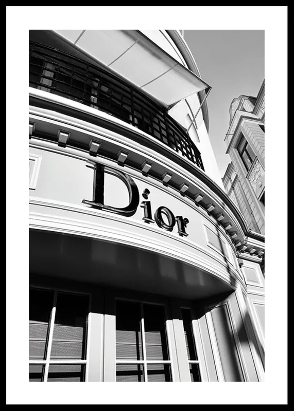 Solange Der Vorrat Reicht Dior Store B&W Poster