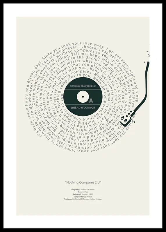 Schneller Versand Nothing Compares 2 U Vinyl By Sinead O Connor Poster