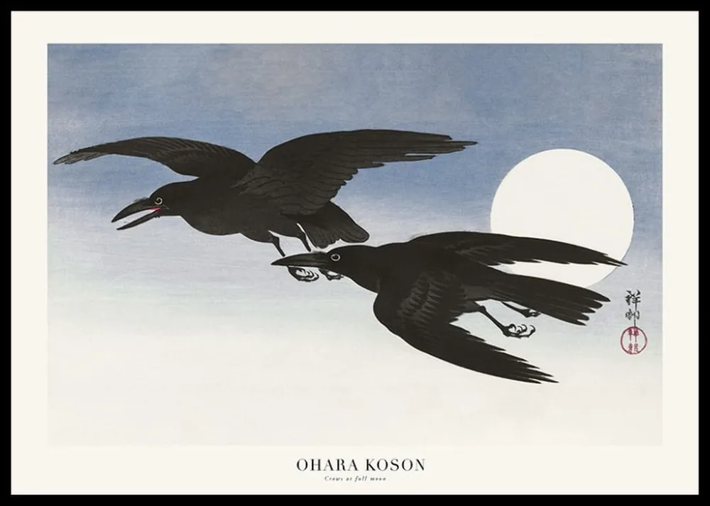 Crows At Full Moon By Ohara Koson Poster Must-Have