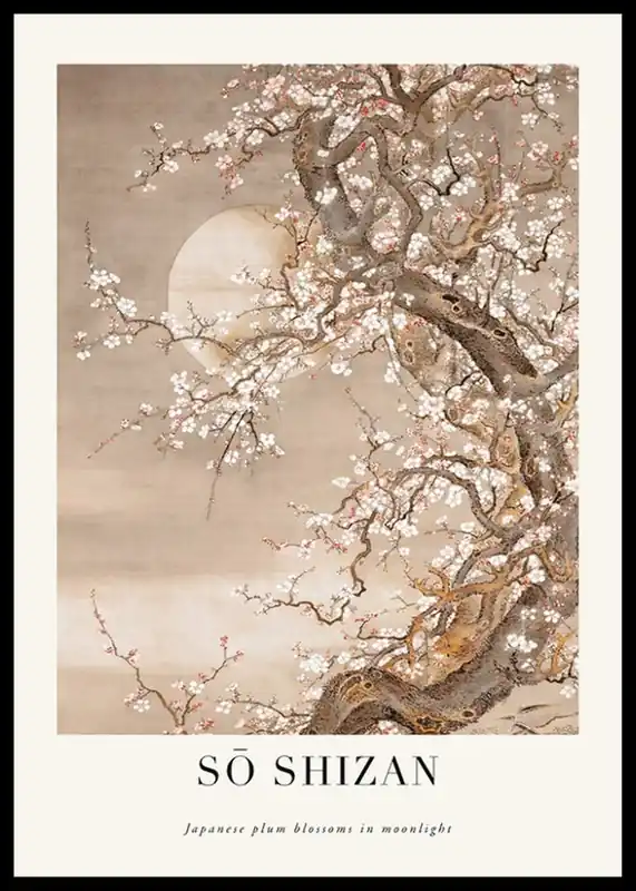 Kracherpreis Japanese Plum Blossoms In Moonlight By Sō Shizan Poster