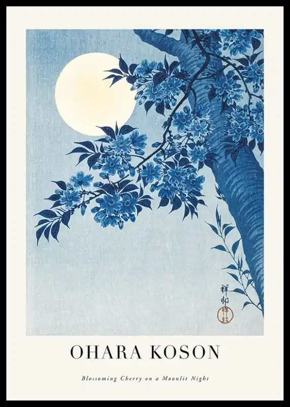 Begrenztes Angebot Blossoming Cherry On A Moonlit Night By Ohara Koson Poster