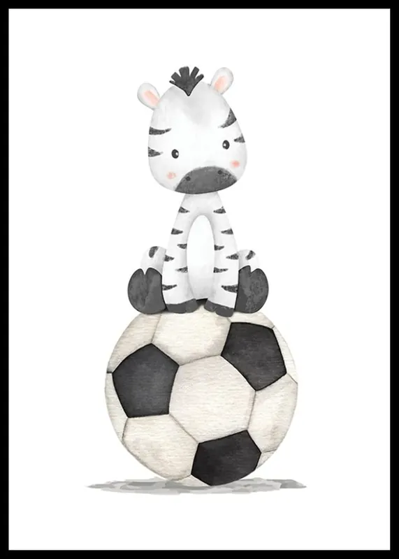 Zertifiziert Zebra With Soccer Ball Poster