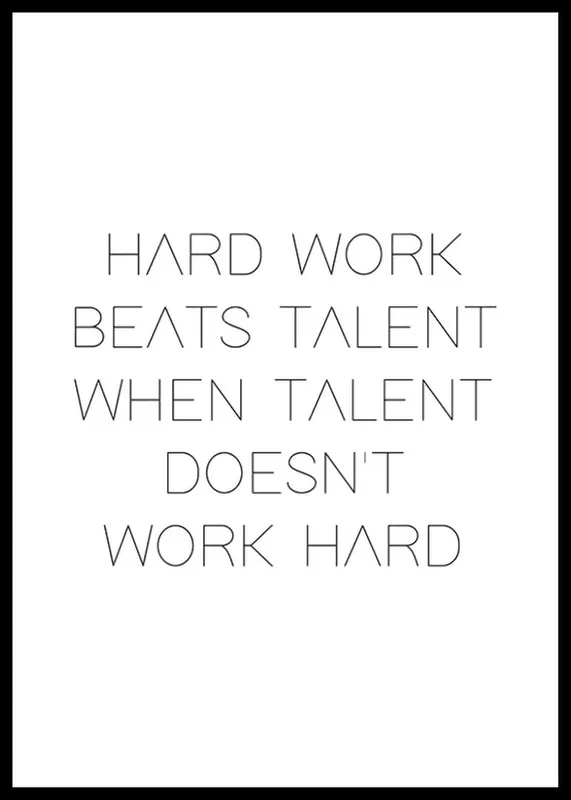 Hard Work Beats Talent Poster Zertifiziert