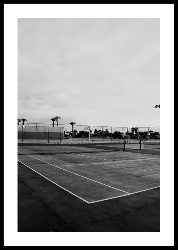 Saisonangebot Tennis Court B&W Poster