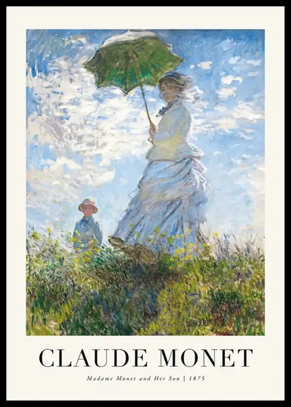 Madame Monet And Her Son 1875 By Claude Monet Poster Top-Seller