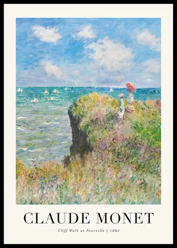 Solange Der Vorrat Reicht Cliff Walk At Pourville 1882 By Claude Monet Poster