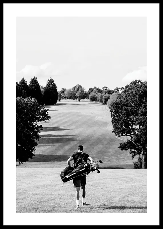 Kostenloser Rückversand Golfer Down The Fairway Poster