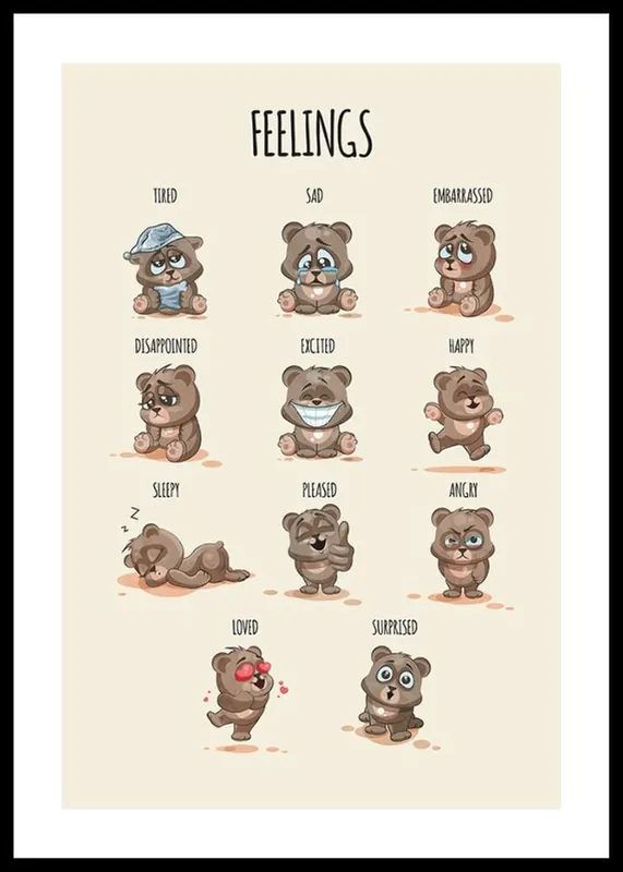 Teddy Bear Feelings Poster Kostenfreie Lieferung