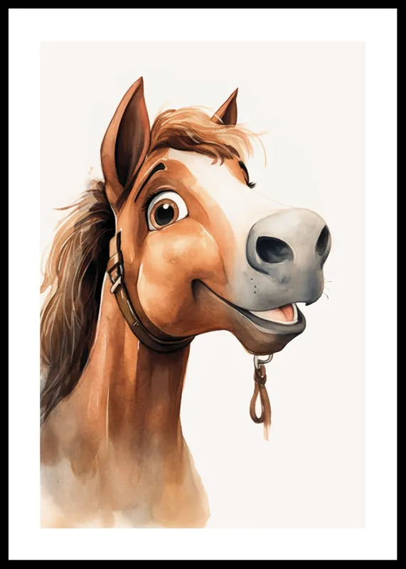 Letzte Chance Cute Watercolor Horse Poster
