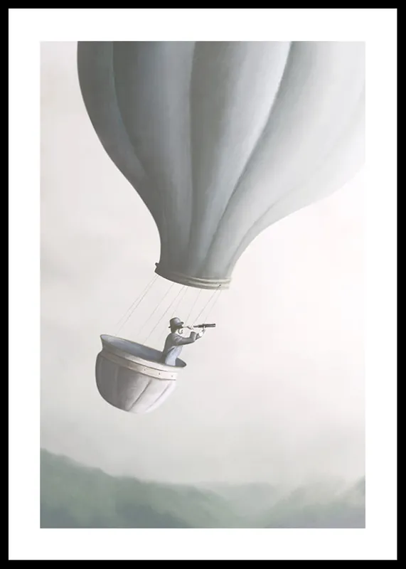Flying With Hot Air Balloon Poster Nur Für Kurze Zeit