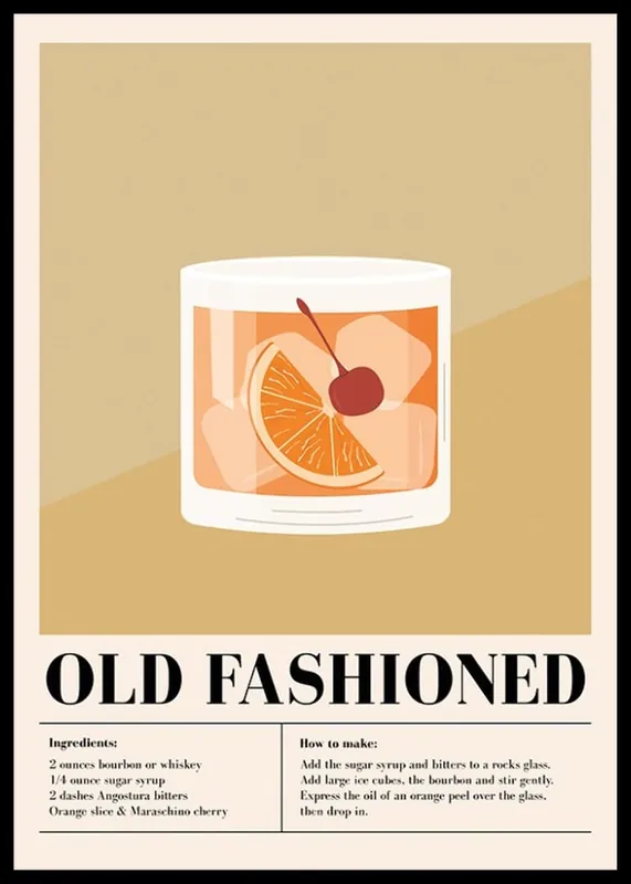 Bestseller Old Fashioned Cocktail Poster