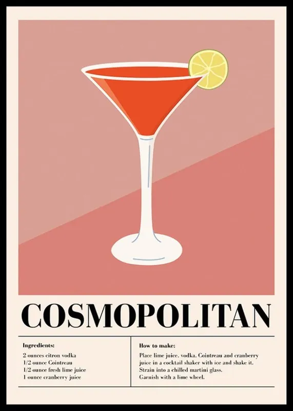 Gratis Versand Cosmopolitan Cocktail Poster