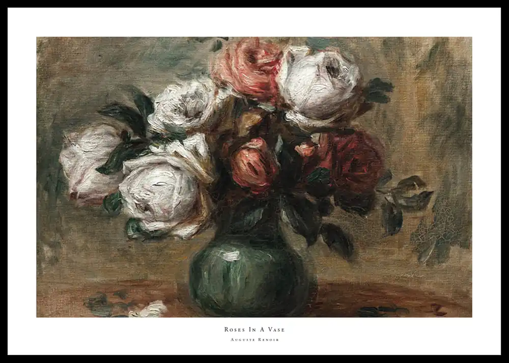 Super-Preis Roses In A Vase By Auguste Renoir Poster
