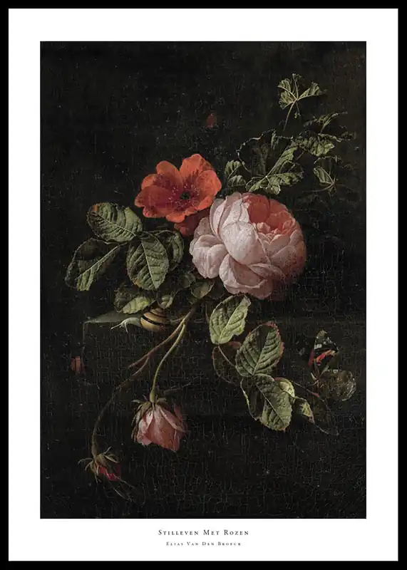 Stilleven Met Rozen By Elias Van Den Broeck Poster Schneller Versand