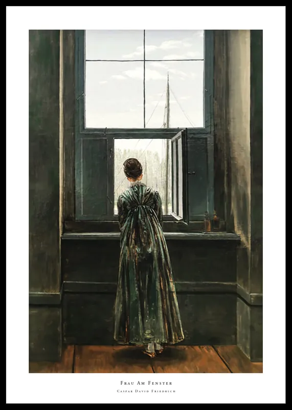Frau Am Fenster By Caspar David Friedrich Poster Aktuell