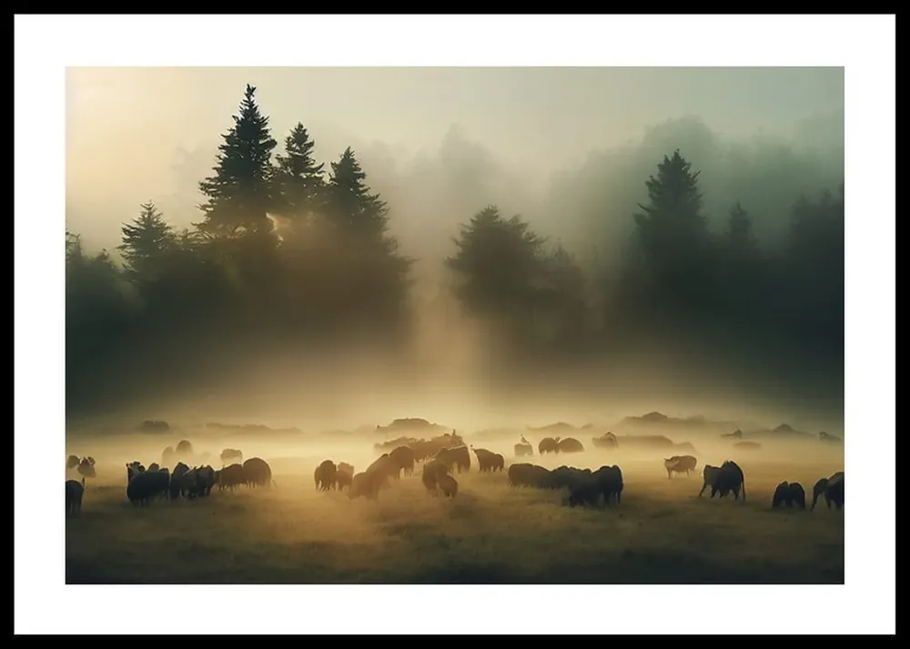 Animals Morning Field Poster Zertifiziert