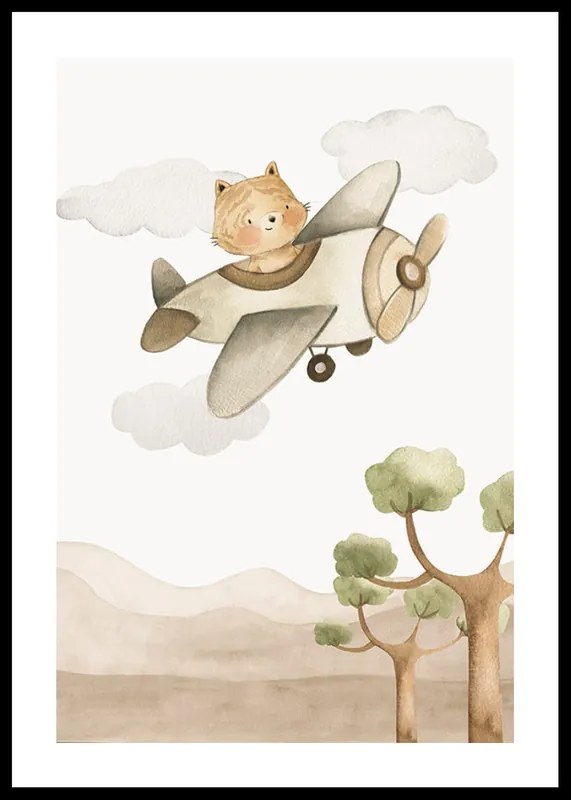 Heißes Angebot Fox In Airplane Poster
