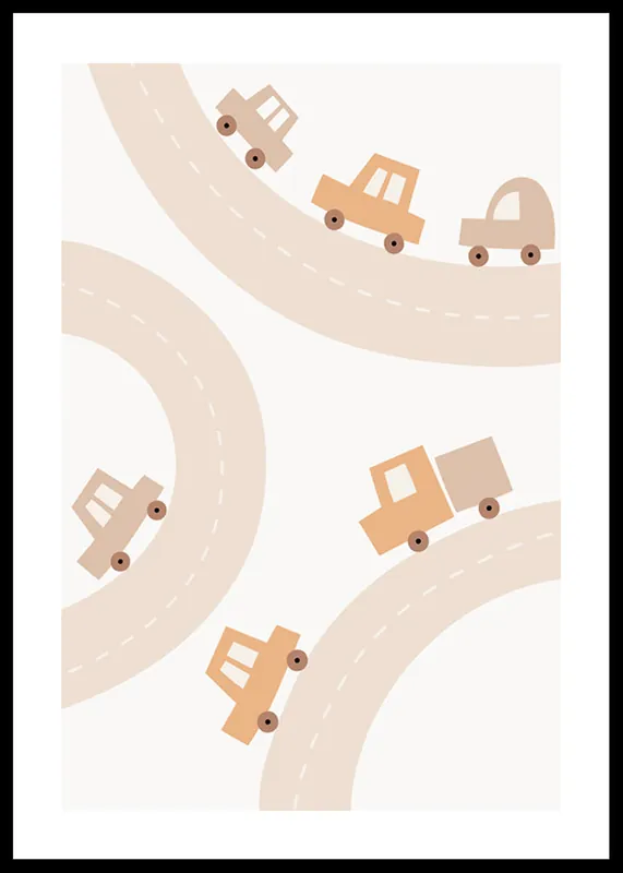 Preiswert Cars And Roads Poster