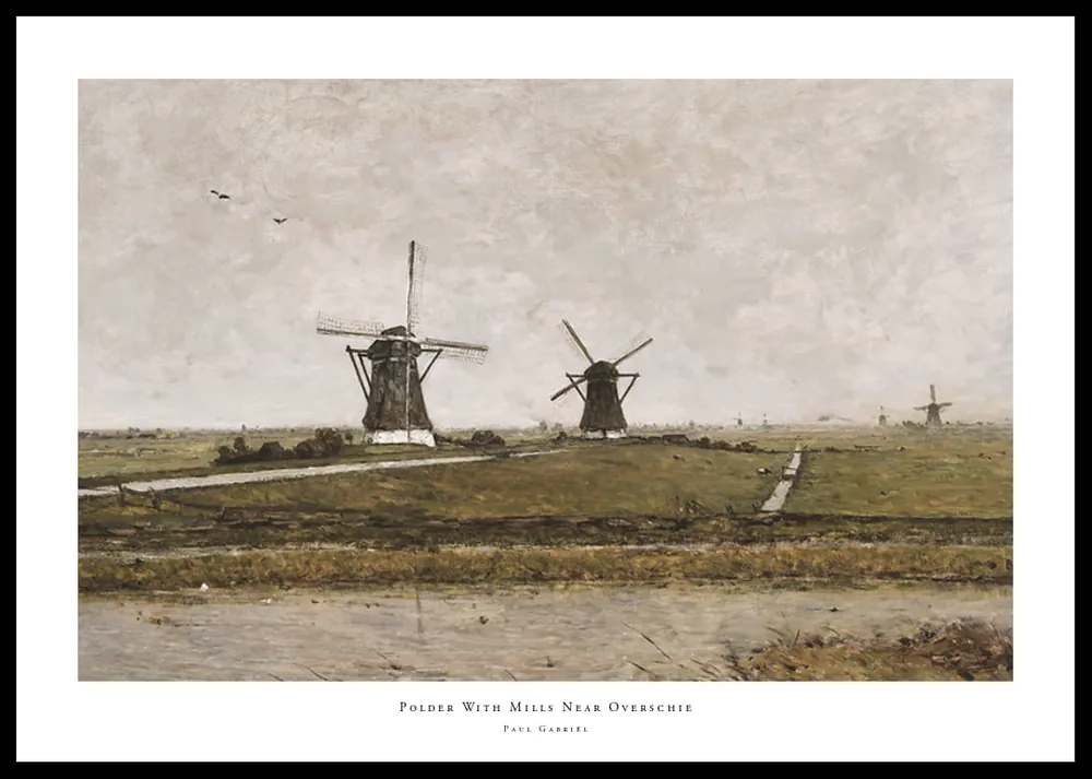 Polder With Mills Near Overschie By Paul Gabriël Poster Saisonangebot