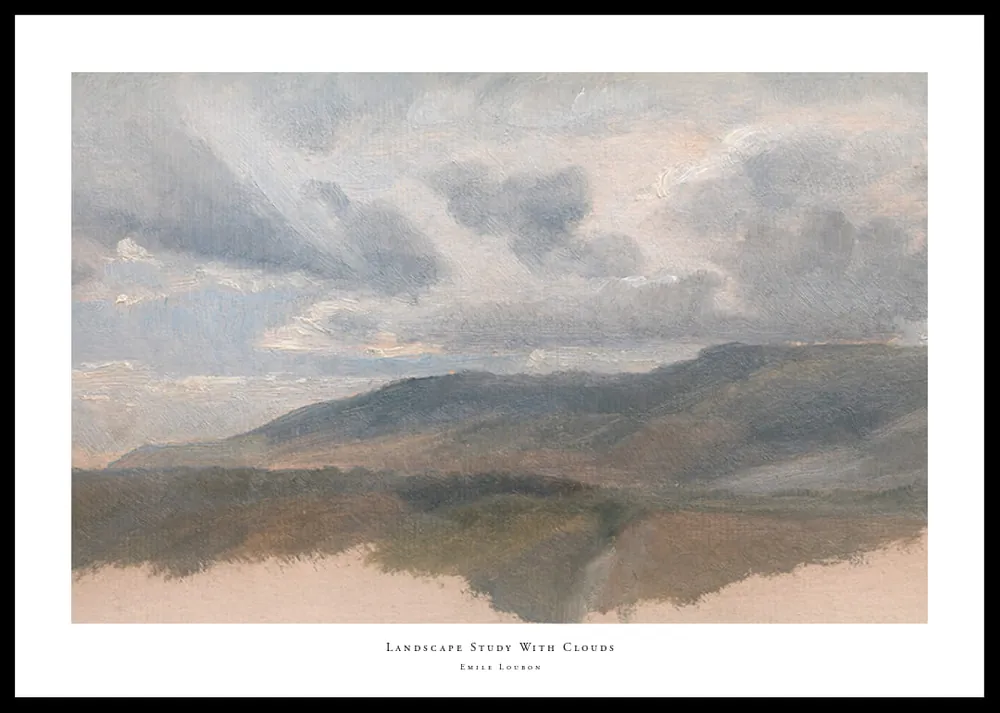 Landscape Study With Clouds By Emile Loubon Poster Sale