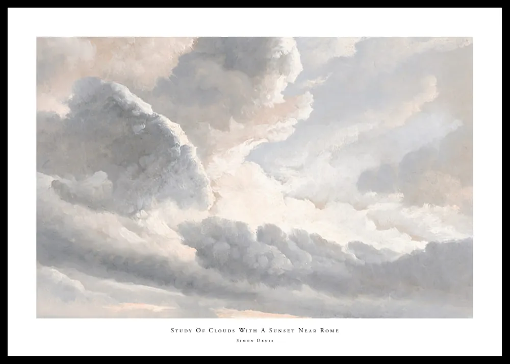 Study Of Clouds With A Sunset Near Rome By Simon Denis Poster Solange Der Vorrat Reicht