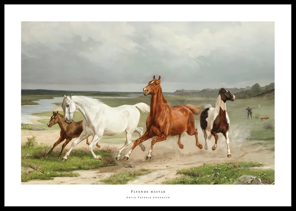 Flyende hästar By Arvid Fredrik Lönnroth Poster Sonderangebot