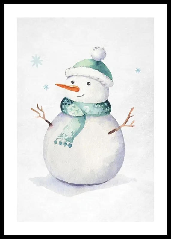 Gratis Versand Happy Snowman Poster