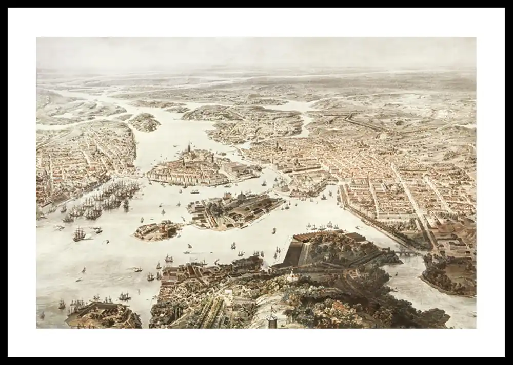 Highlight Fogelvue Over Stockholm 1860 Poster