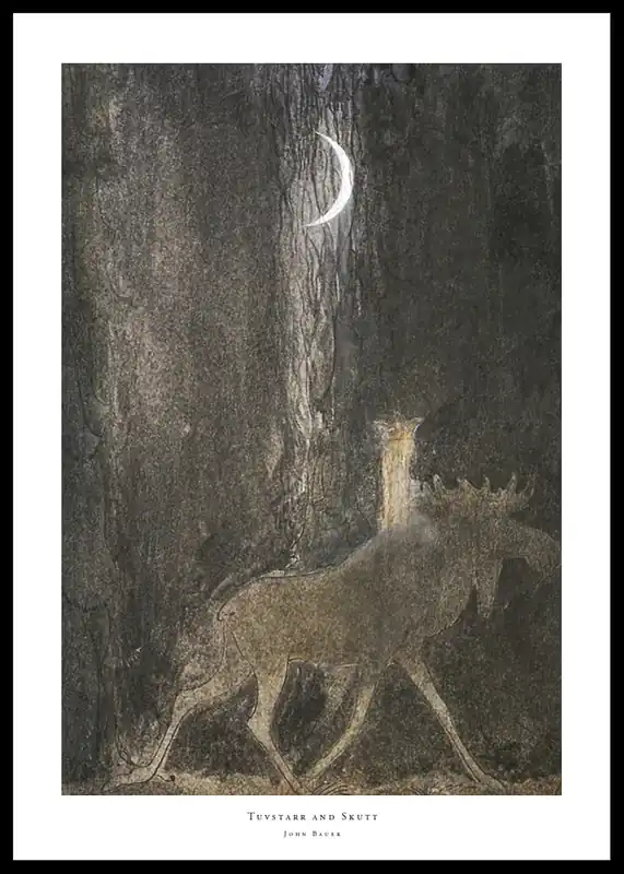 Tuvstarr och Skutt By John Bauer Poster Neu