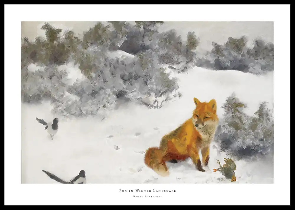 Ausverkauf Fox in Winter Landscape By Bruno Liljefors No2 Poster