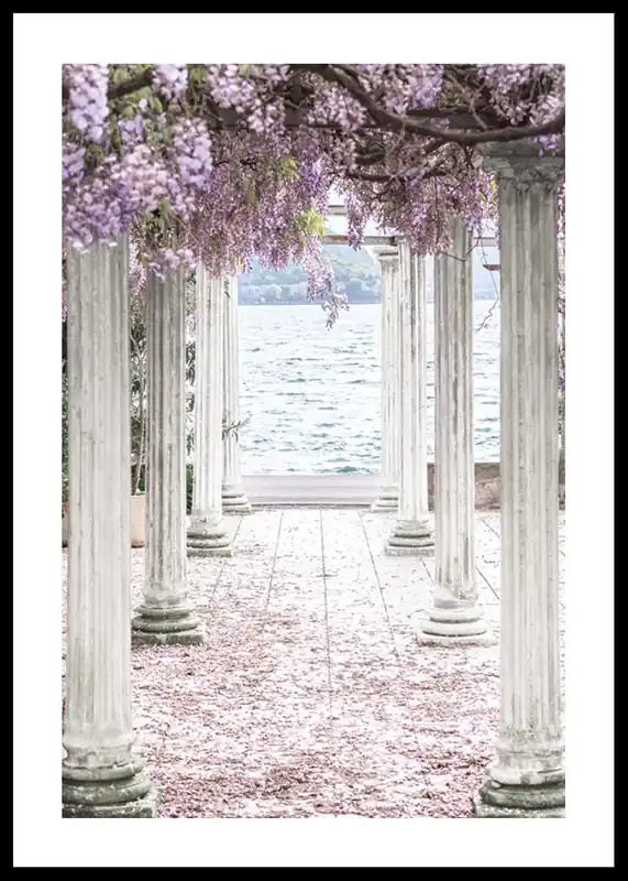 Neu Im Sortiment Pillars With Wisteria Flower-Roof Poster
