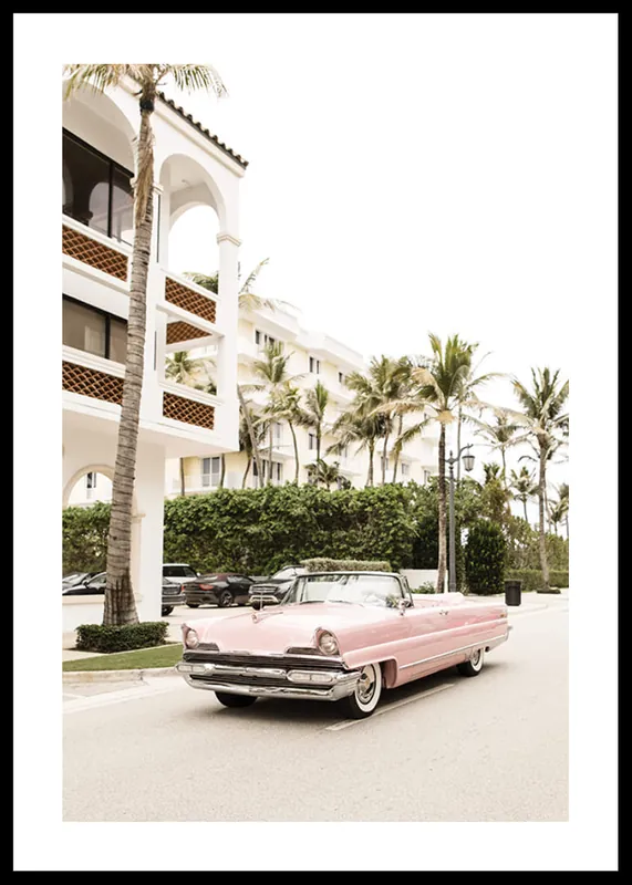 Abverkauf Vintage Pink Car Poster