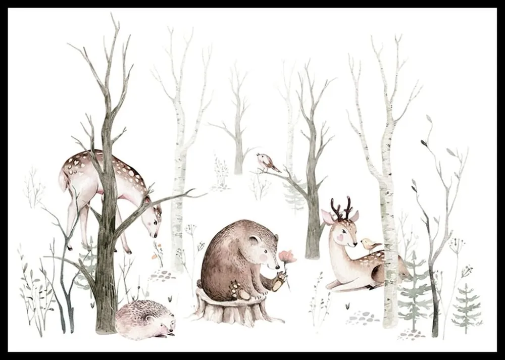 Woodland Animals Poster Geprüft