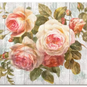Vintage Rosen auf Holz B2DD Wandbild Jetzt Kaufen