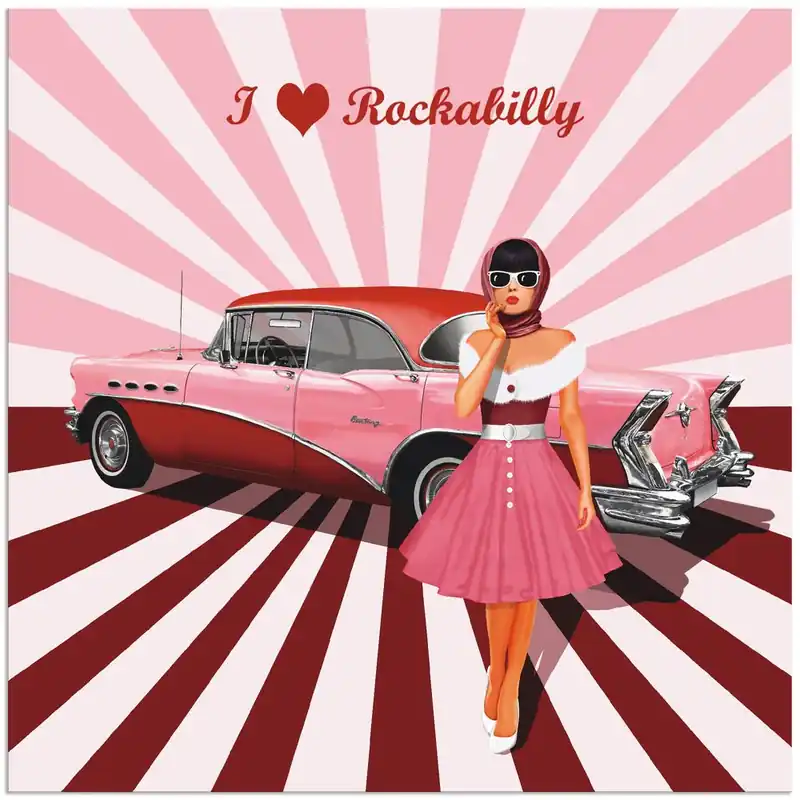 Beliebt Ich liebe Rockabilly T6GQ Wandbild