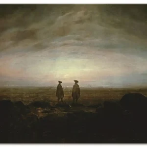 Zwei Männer Meer Mondaufgang, um 1817 K1UF Wandbild Meistverkauft