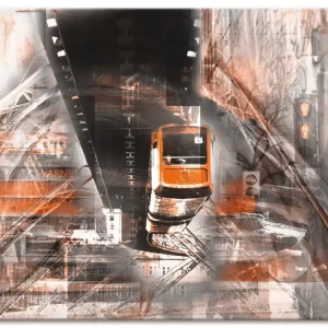 Wuppertal Skyline abstrakte Collage Q4GG Wandbild Markenware